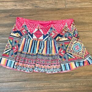 Lucky in Love Pink and Multicolor Mini Tennis Skirt
